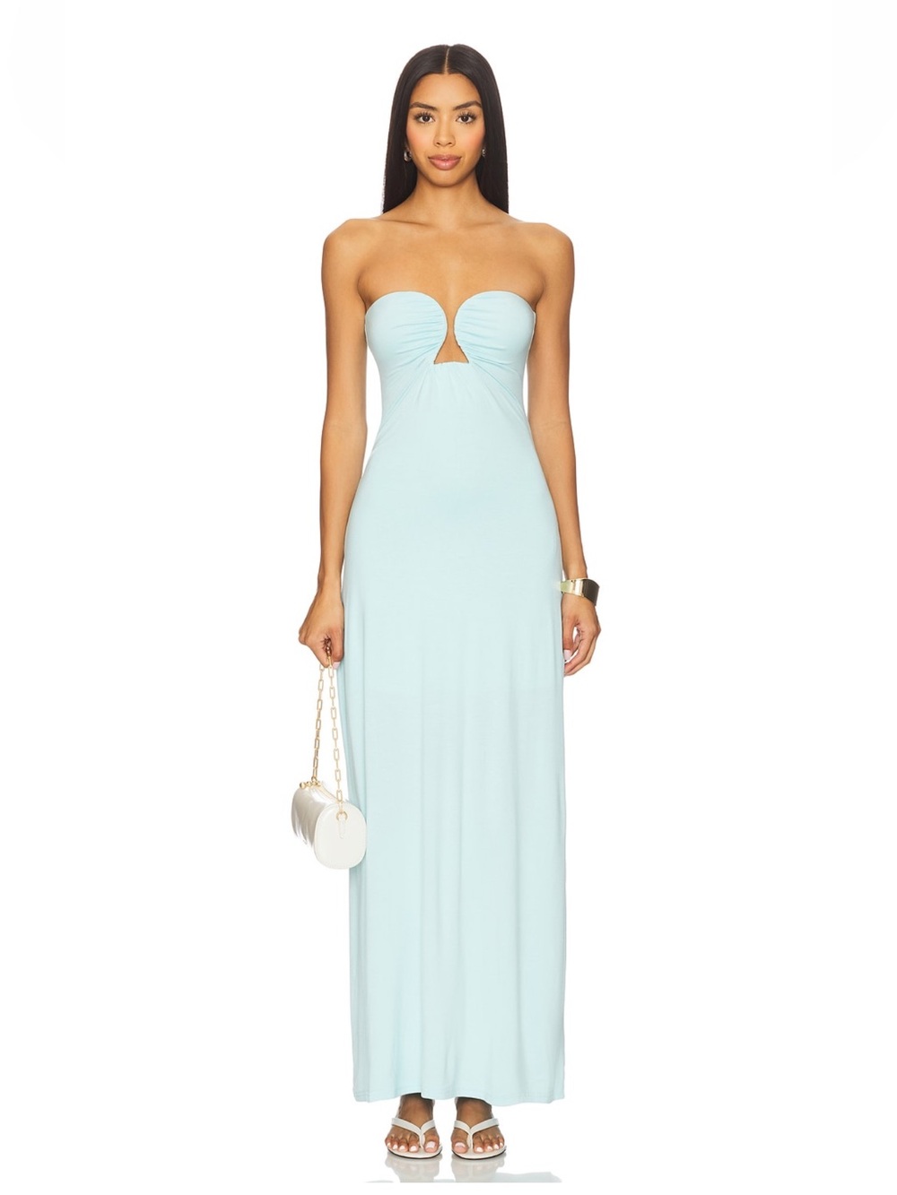 Amanda Uprichard Saladana Maxi Dress in Ice Blue
